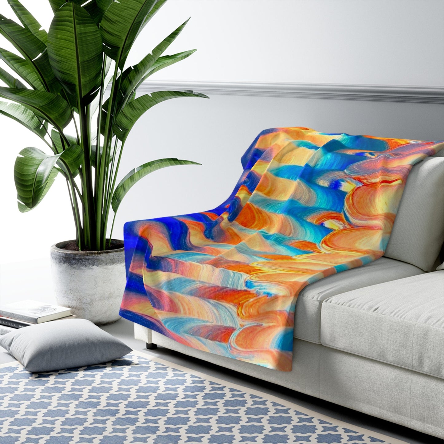 Chromatic Flow Fleece Blanket – Wrap Yourself in Art Today!
